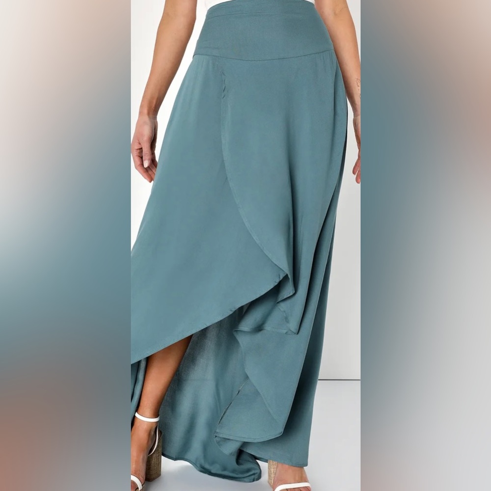 O’Neill, Ambrosio Dark Sage Green High-Low Maxi Skirt